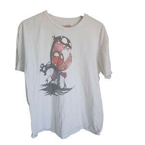 Marvel Spider-Man Venom Graphic T Shirt White Mens XL